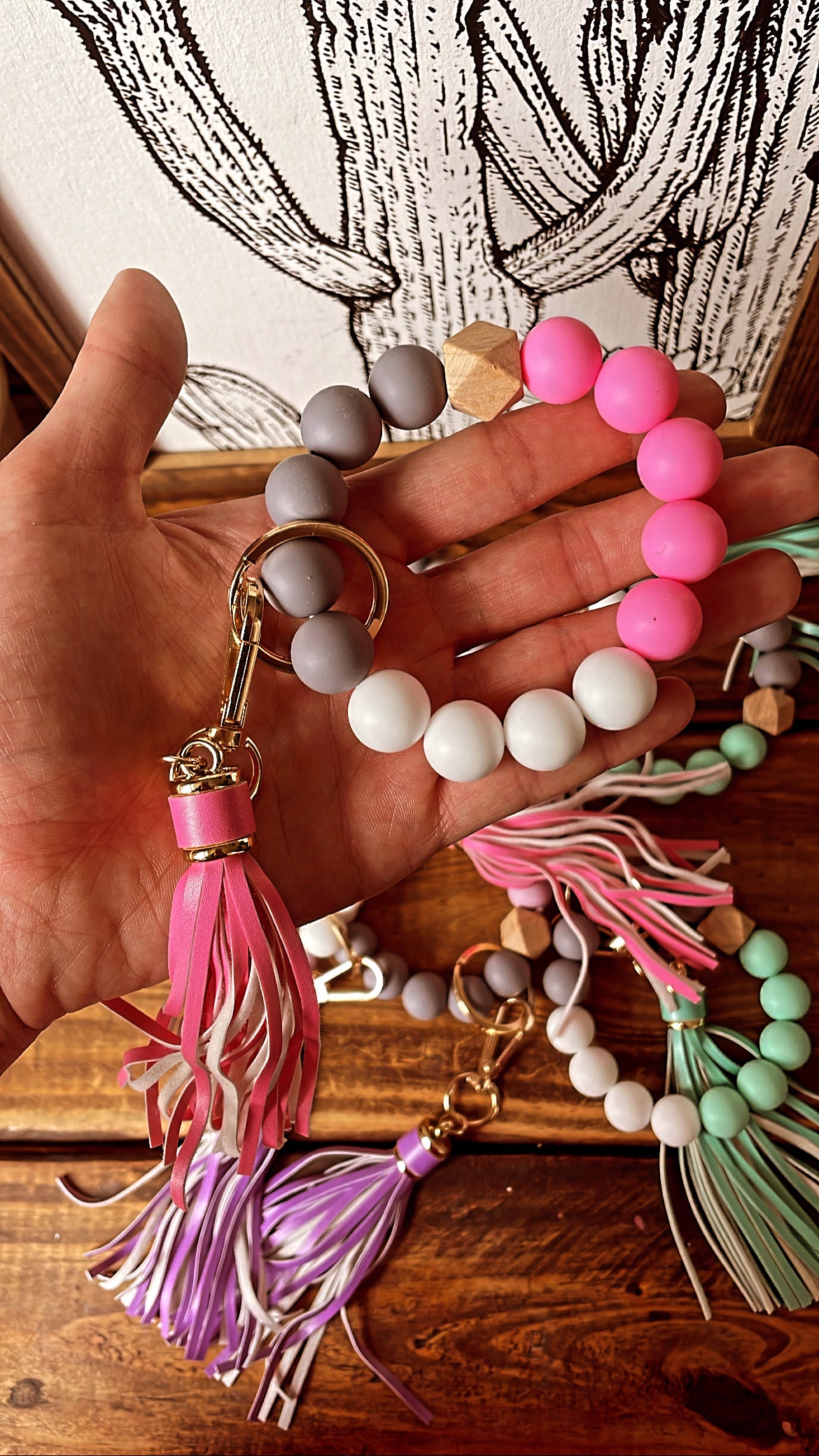Beaded Keychain Bracelet