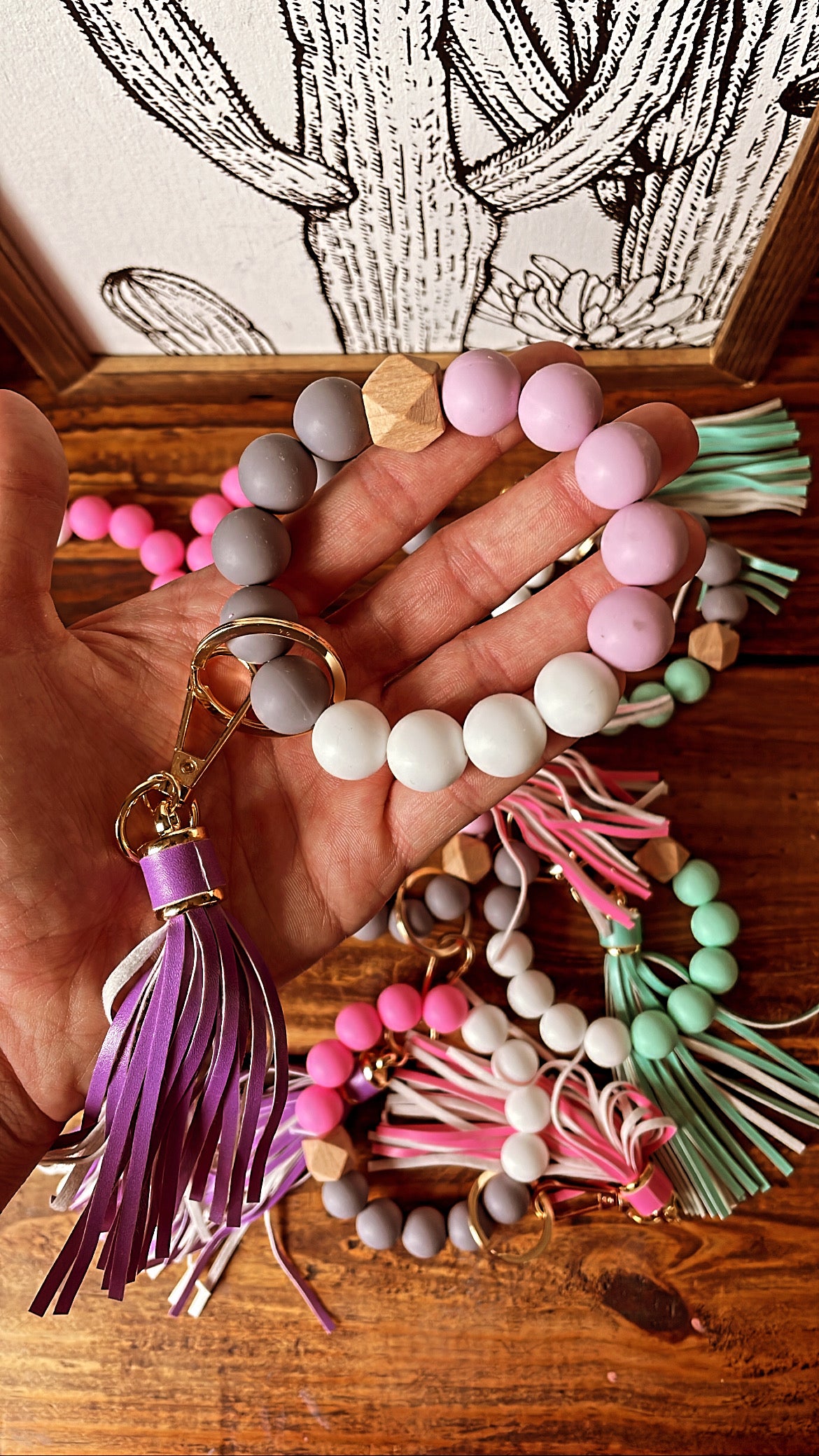 Beaded Keychain Bracelet