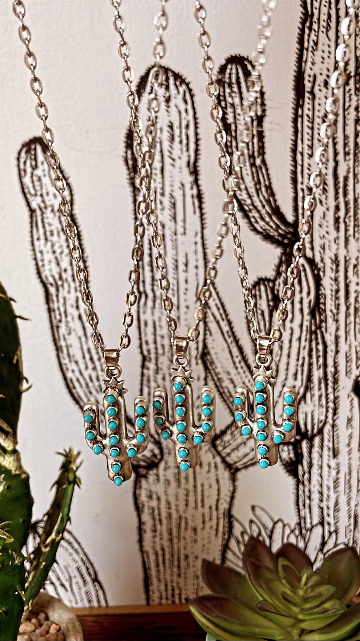 Turquoise Cactus Necklace