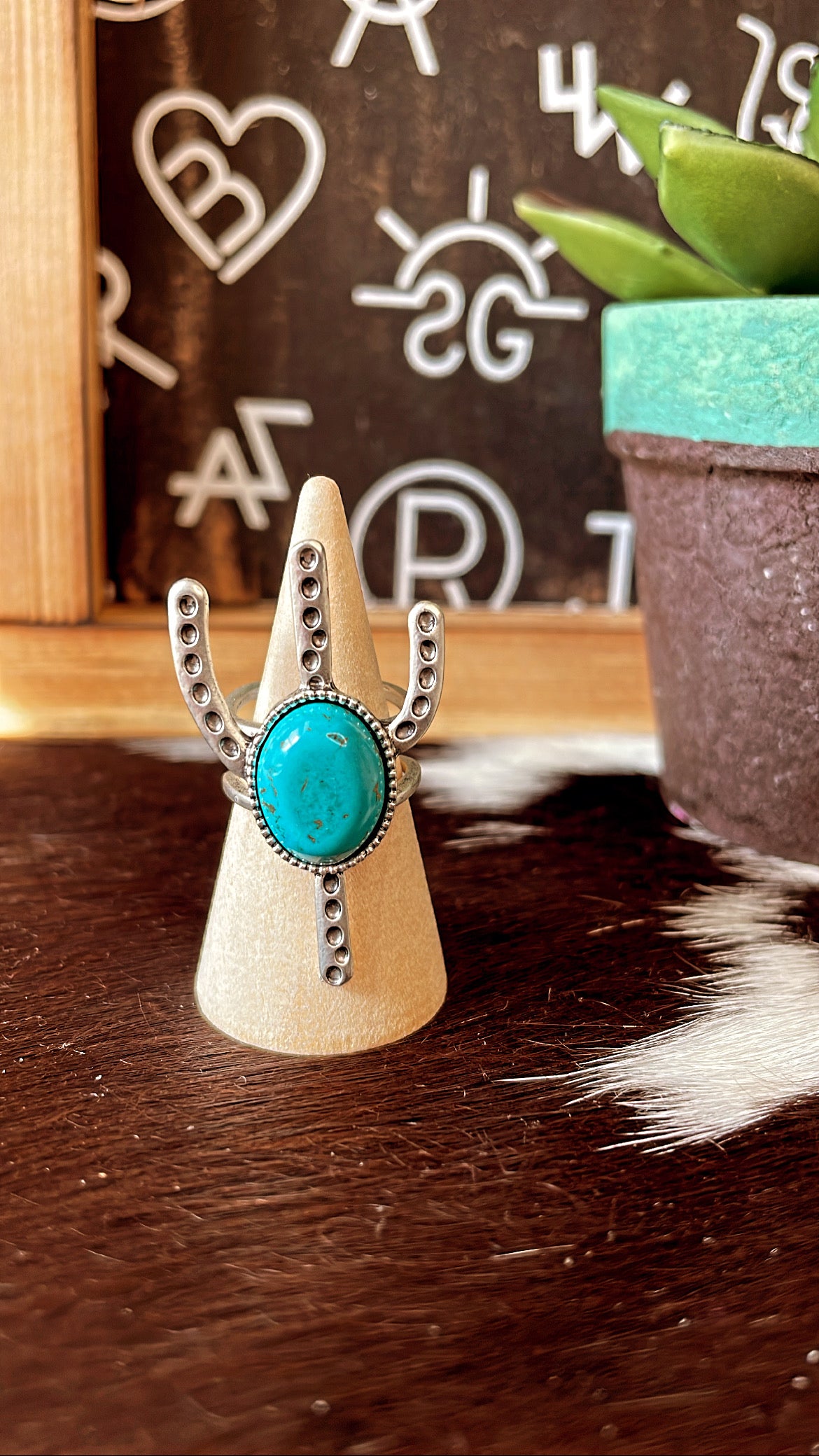 Turquoise Cactus Ring