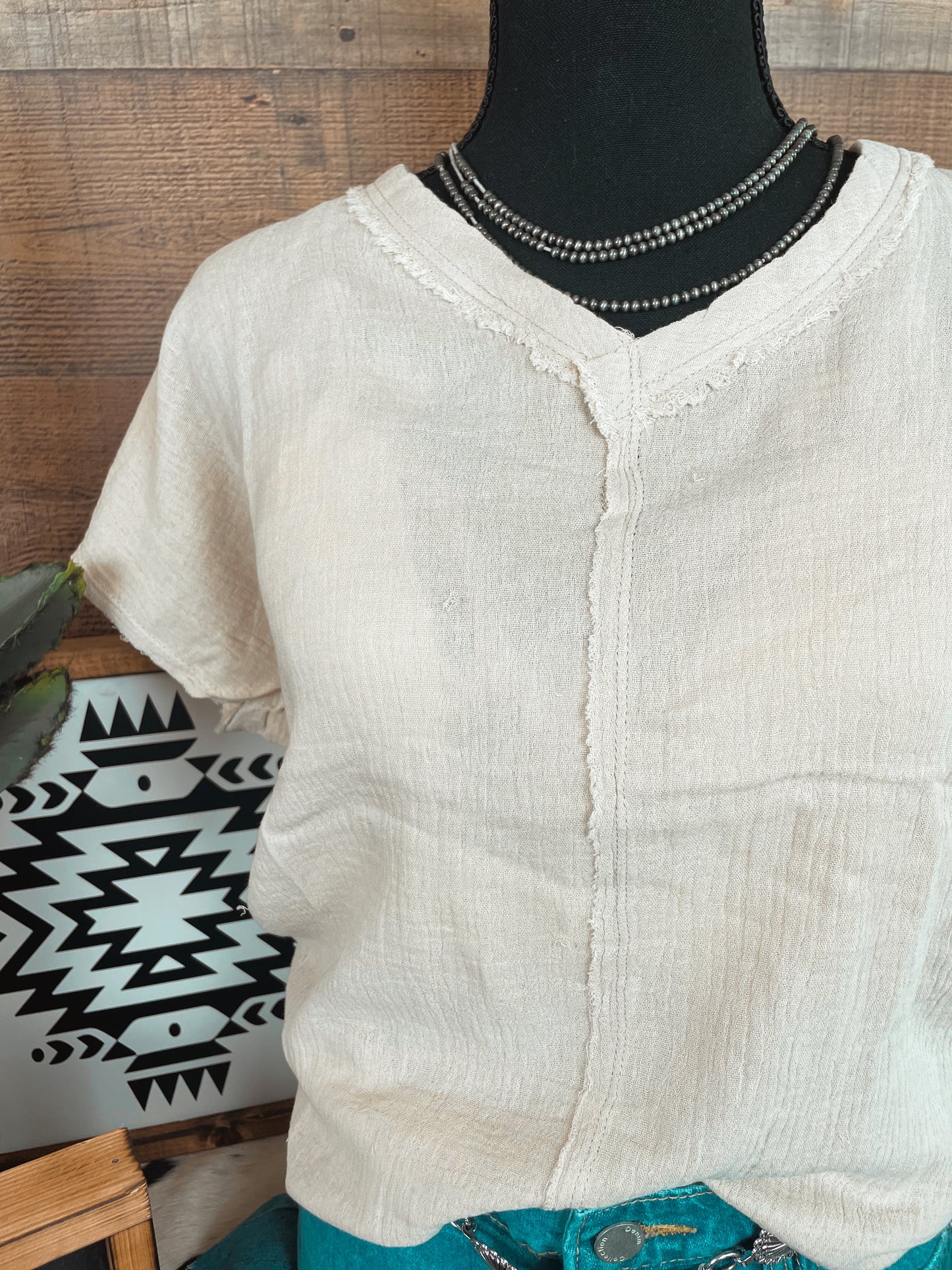 Geraldene Raw Hem Top