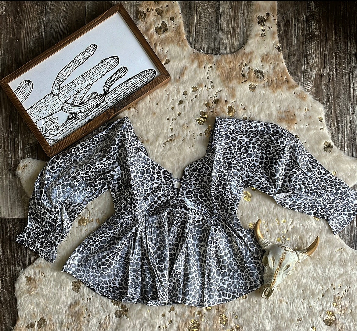 Cheetah Print Satin Top