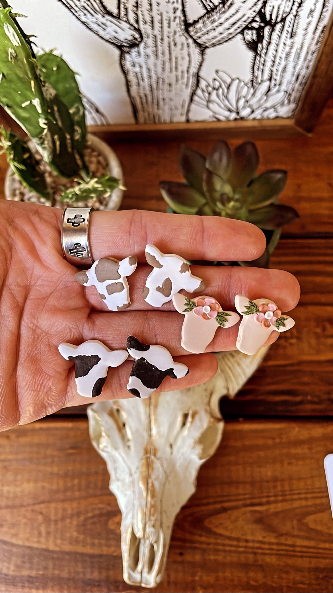 Cow Clay Earrings