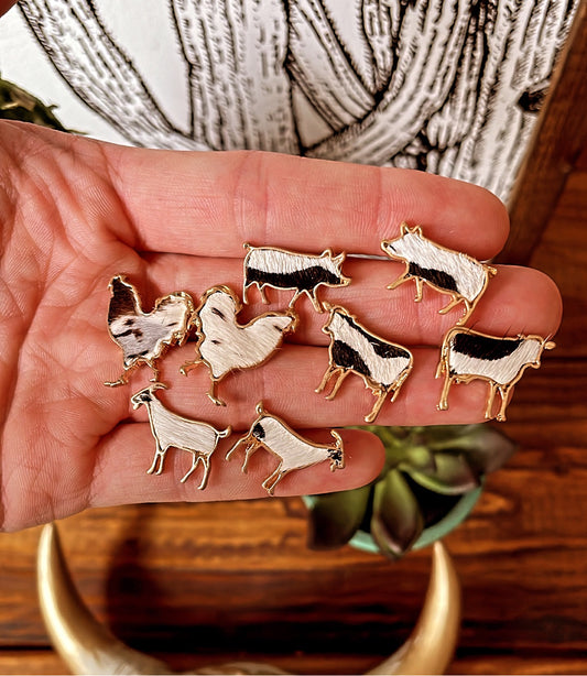 Farm Animal Post Earrings