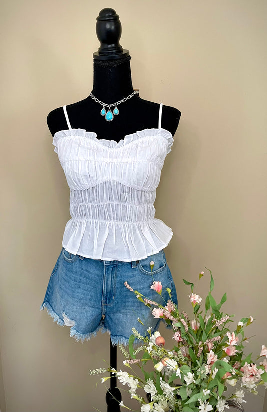 Heartbreaker Frill Top ( white)